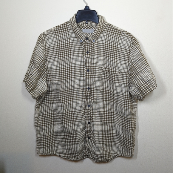 Everlane Men's Shirt Beige Short Sleeve Button Down 100% Linen Size XL - Picture 1 of 6